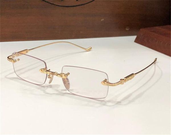 new fashion design eyewear soffffffffers ii rimless frame square lens optical glasses retro simple business style with box can do prescripti, Black